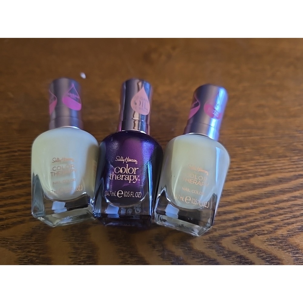 lot of 3 Sally Hansen COLOR THERAPY ARGAN OIL Nail Polish 460 & 402 Nail Primer